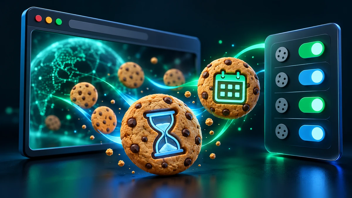 Sitzungs-Cookies und dauerhafte Cookies im Browser beim Besuch von Royalsea